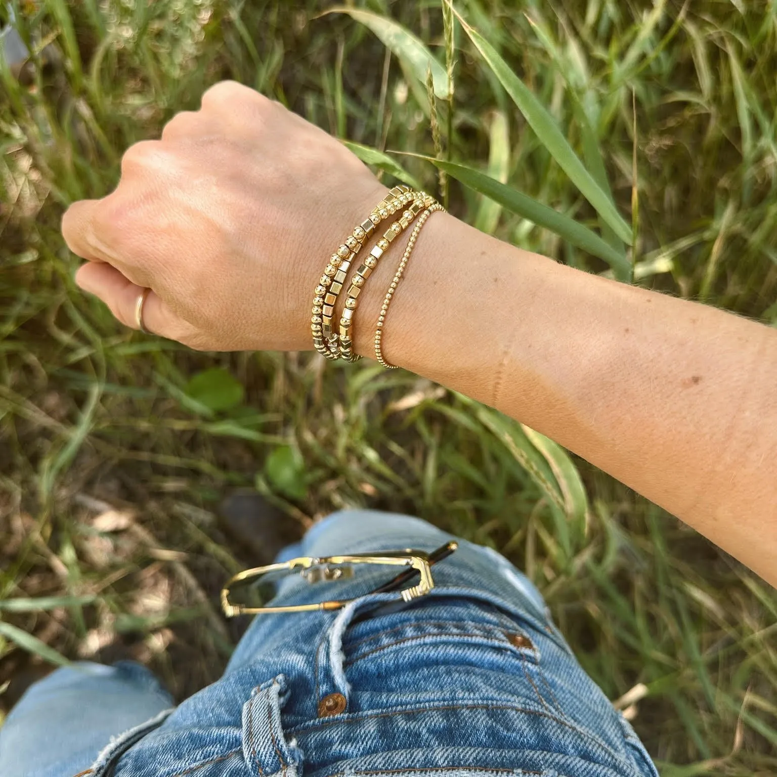 Quarter Square Beaded Bracelet