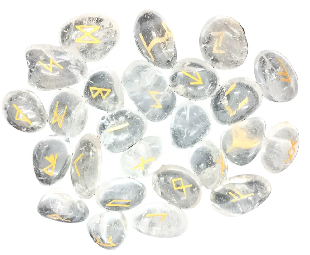 Quartz Crystal Norse Elder Futhark Runes