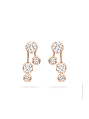 Raindance Large Detachable Double Drop Rose Gold Earrings