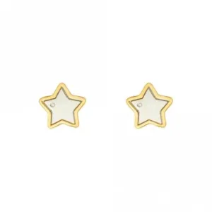 Recycled Silver & Gold Plated Star Stud Earrings E6158