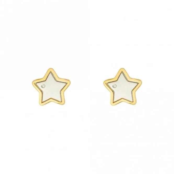 Recycled Silver & Gold Plated Star Stud Earrings E6158