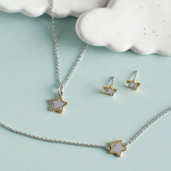 Recycled Silver & Gold Plated Star Stud Earrings E6158