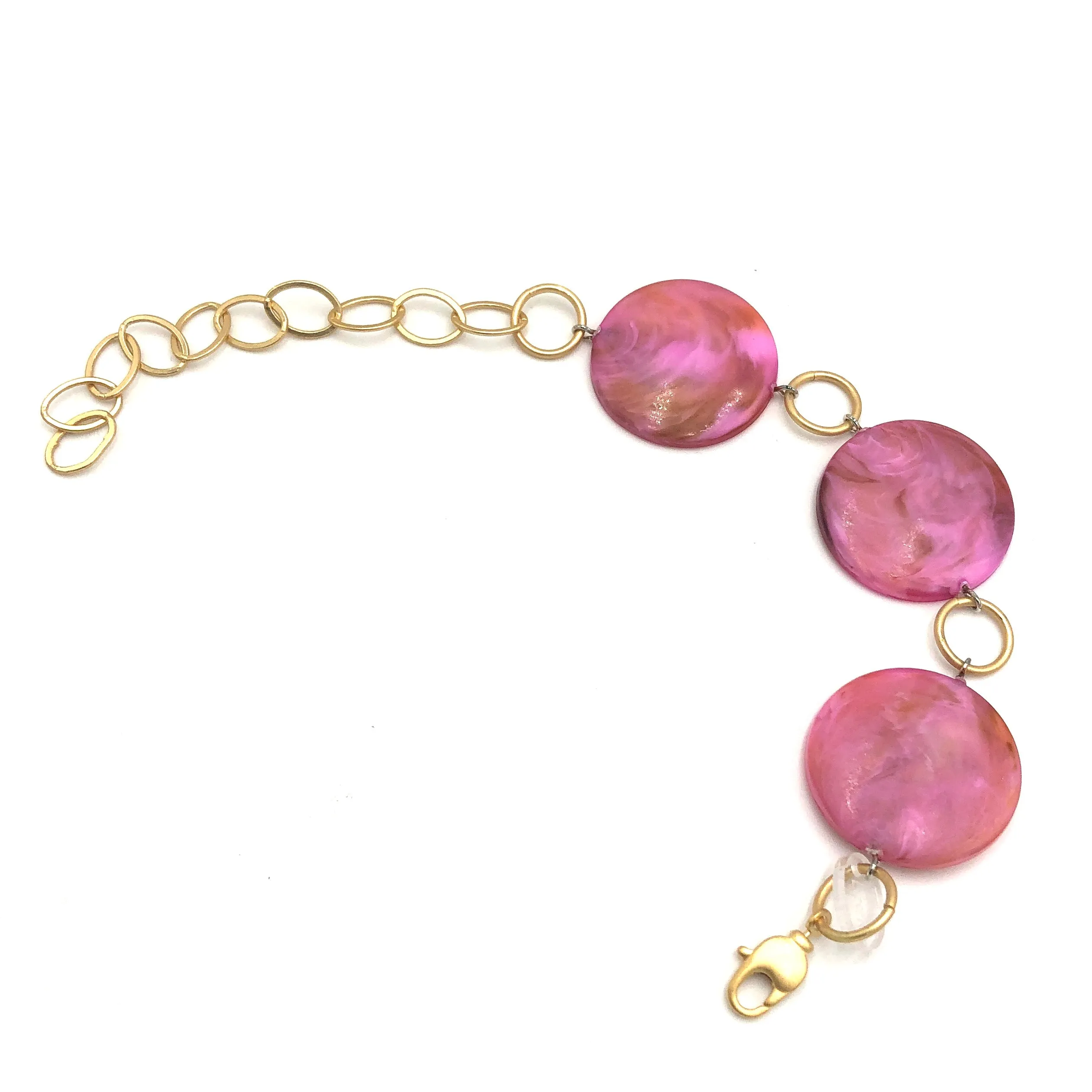 Rose Marbled Stations Bracelet