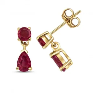 Ruby Round & Pear Drop Earring Earrings ED279R