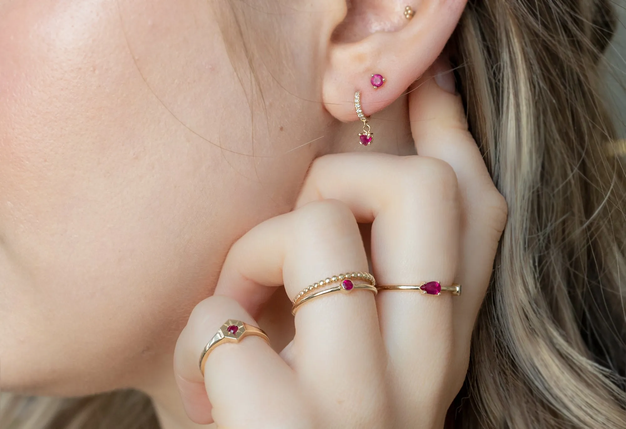 Ruby Stud Earrings