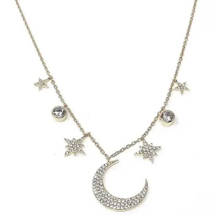Silver Wendy Moon Necklace