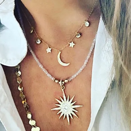 Silver Wendy Moon Necklace
