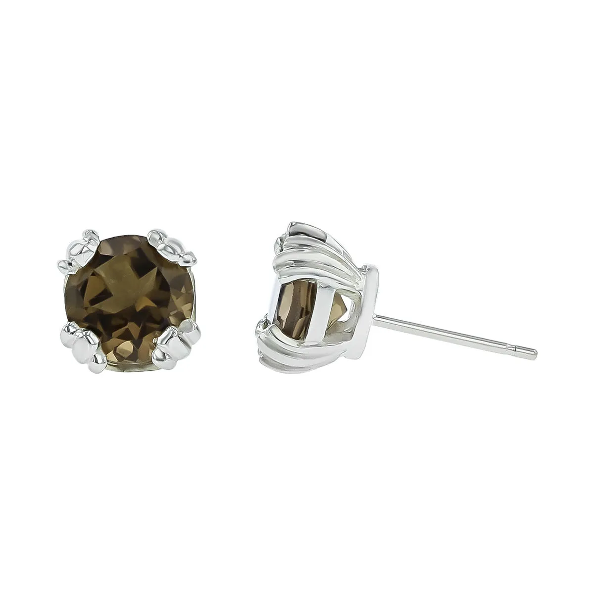 Slane Sterling Silver Smoky Quartz Stud Earrings