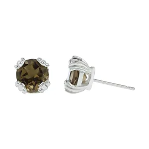 Slane Sterling Silver Smoky Quartz Stud Earrings