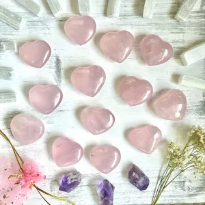Small Rose Quartz Heart - (1 piece intuitively chosen)