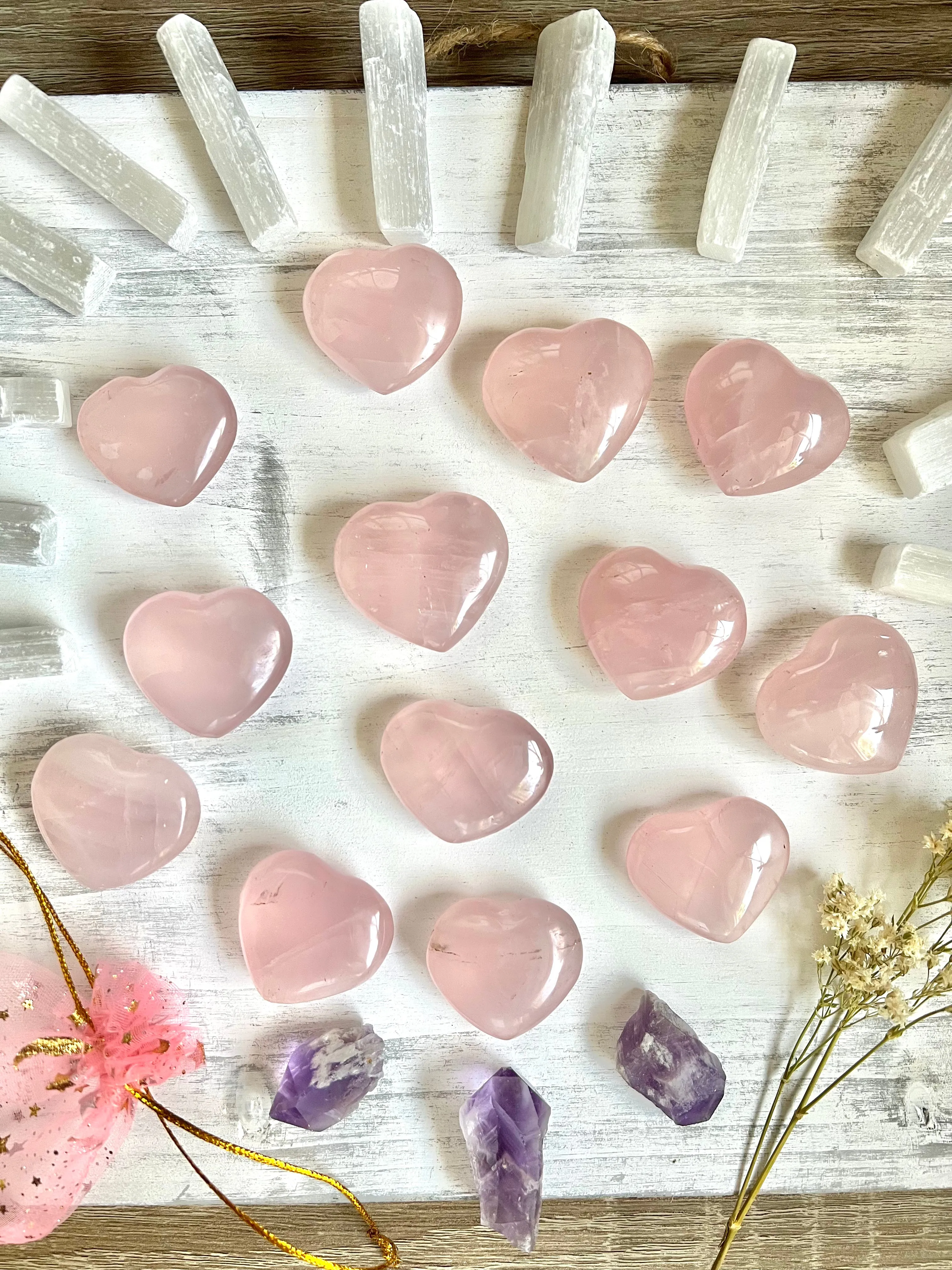 Small Rose Quartz Heart - (1 piece intuitively chosen)