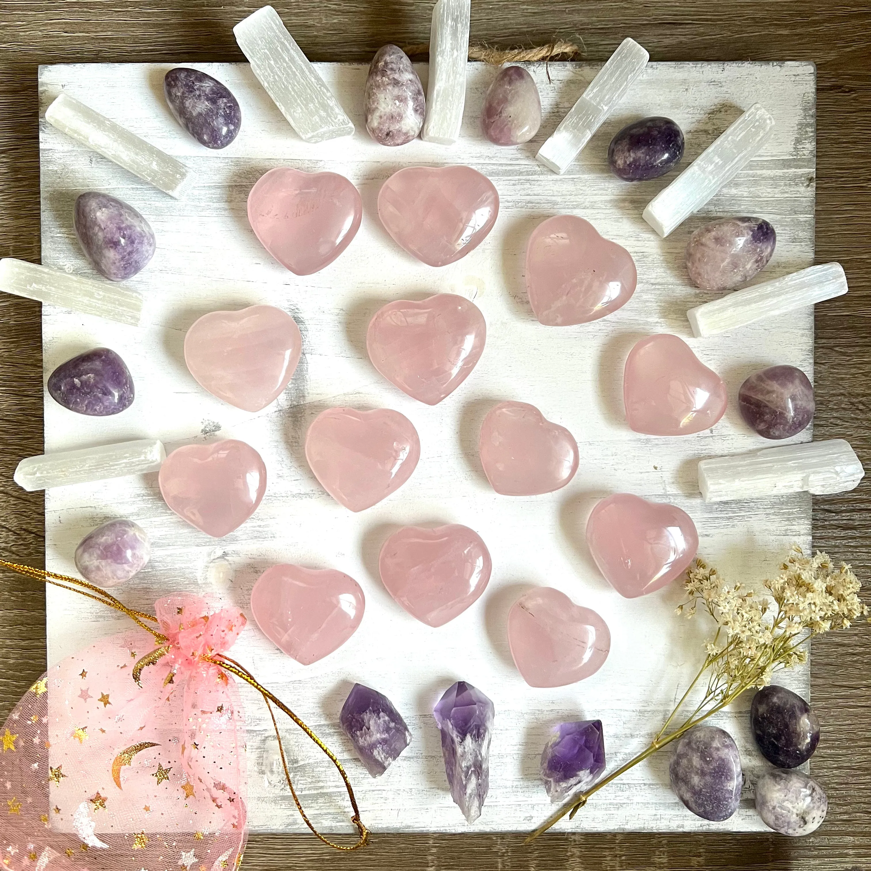 Small Rose Quartz Heart - (1 piece intuitively chosen)