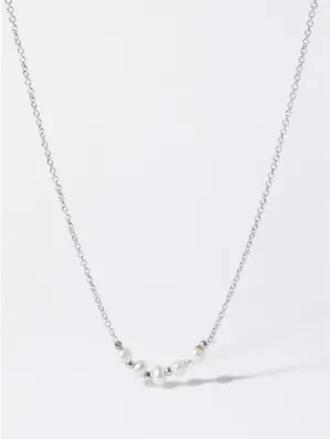 SS24 - Silver necklace with faux pearl