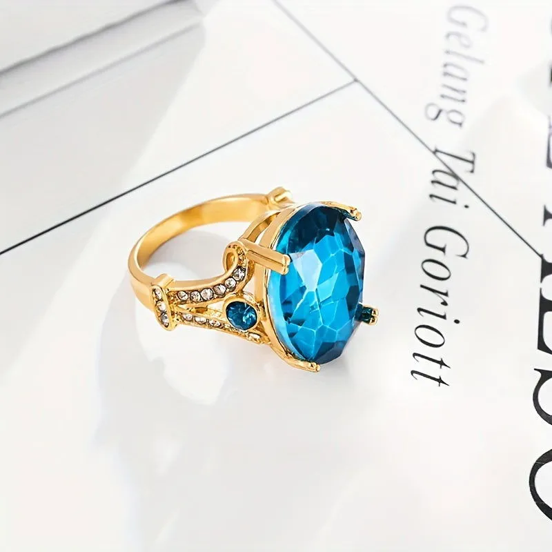 Stunning Multi Colors Silver Plated Large Zircon Rings
