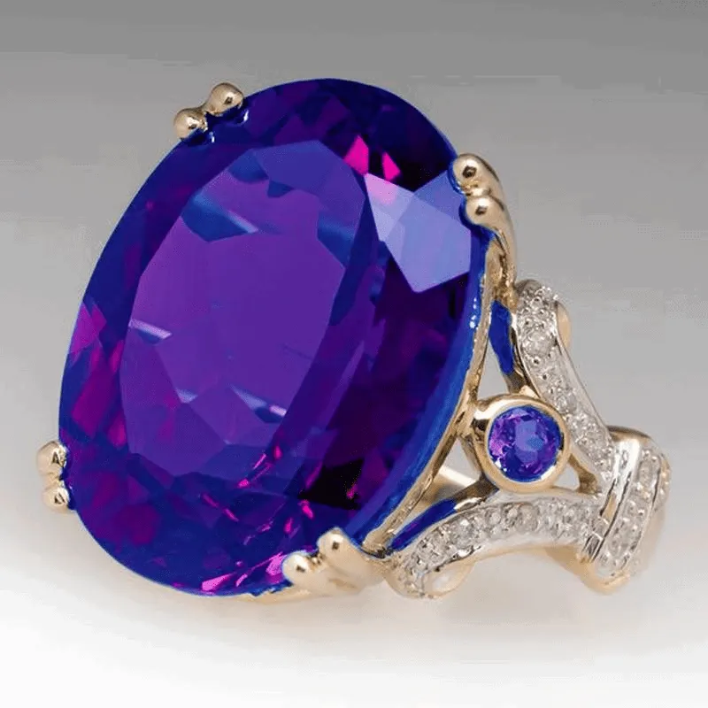 Stunning Multi Colors Silver Plated Large Zircon Rings