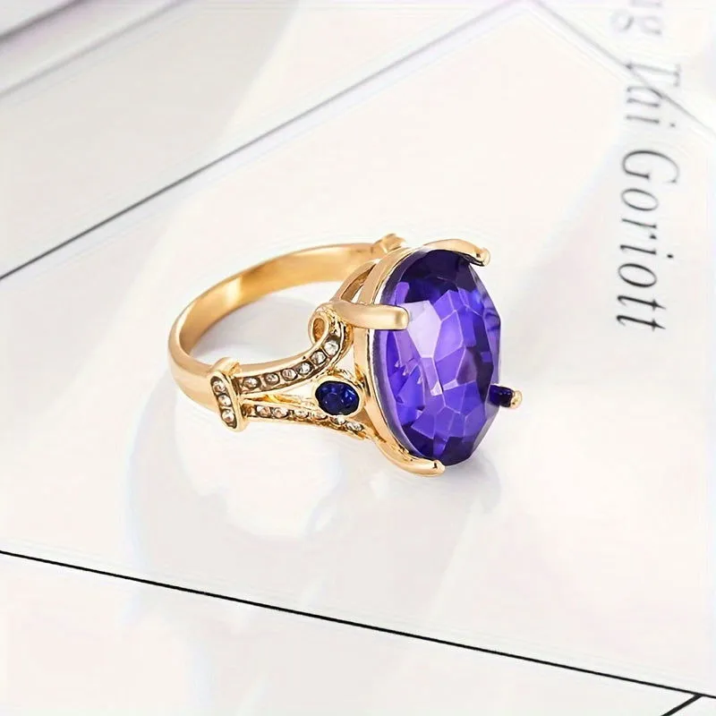 Stunning Multi Colors Silver Plated Large Zircon Rings