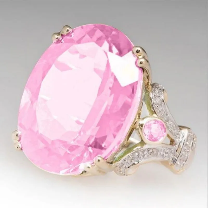 Stunning Multi Colors Silver Plated Large Zircon Rings