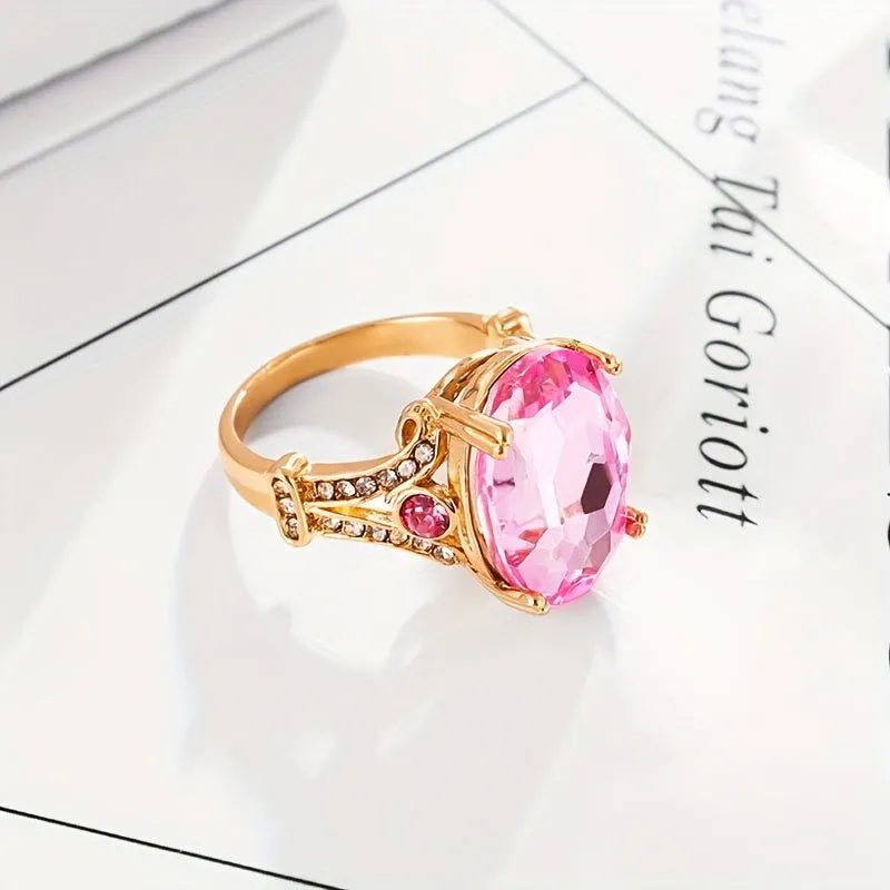 Stunning Multi Colors Silver Plated Large Zircon Rings