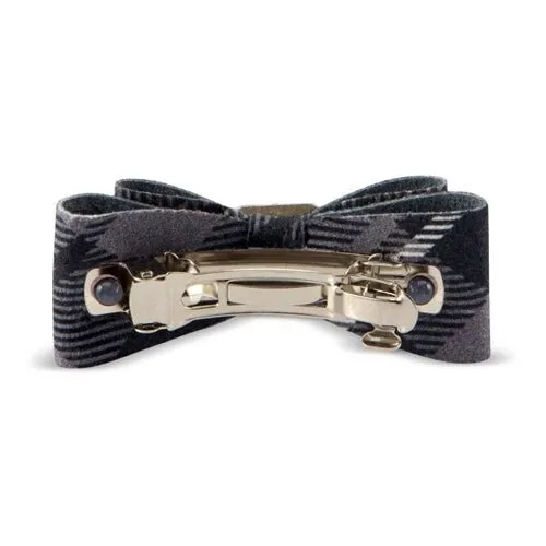 Susan Lanci Scotty Big Bow Hair Bow - Charcoal Plaid