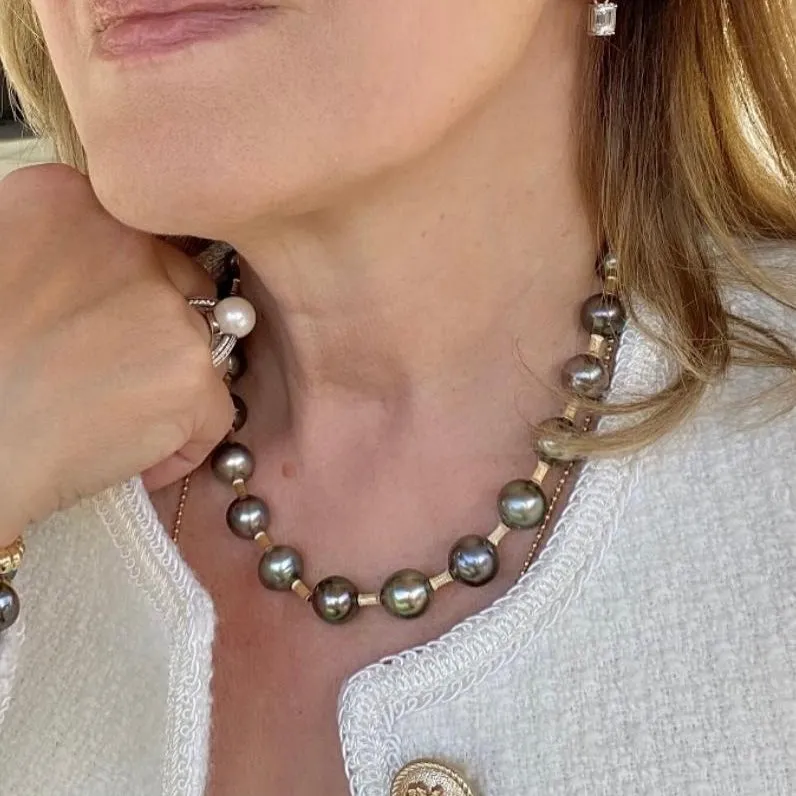Tahitian Pearl Necklace - Peacock
