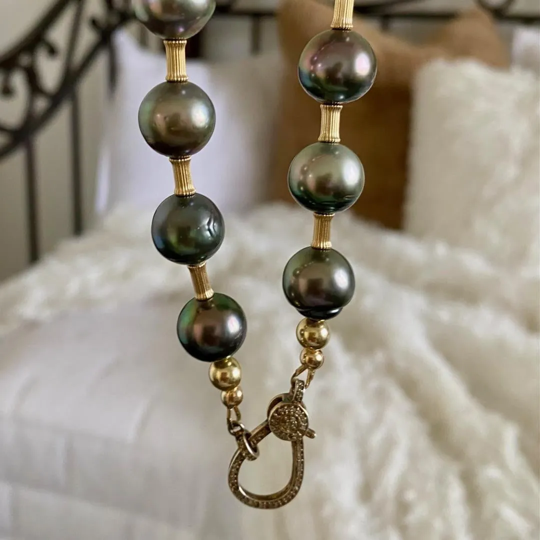 Tahitian Pearl Necklace - Peacock