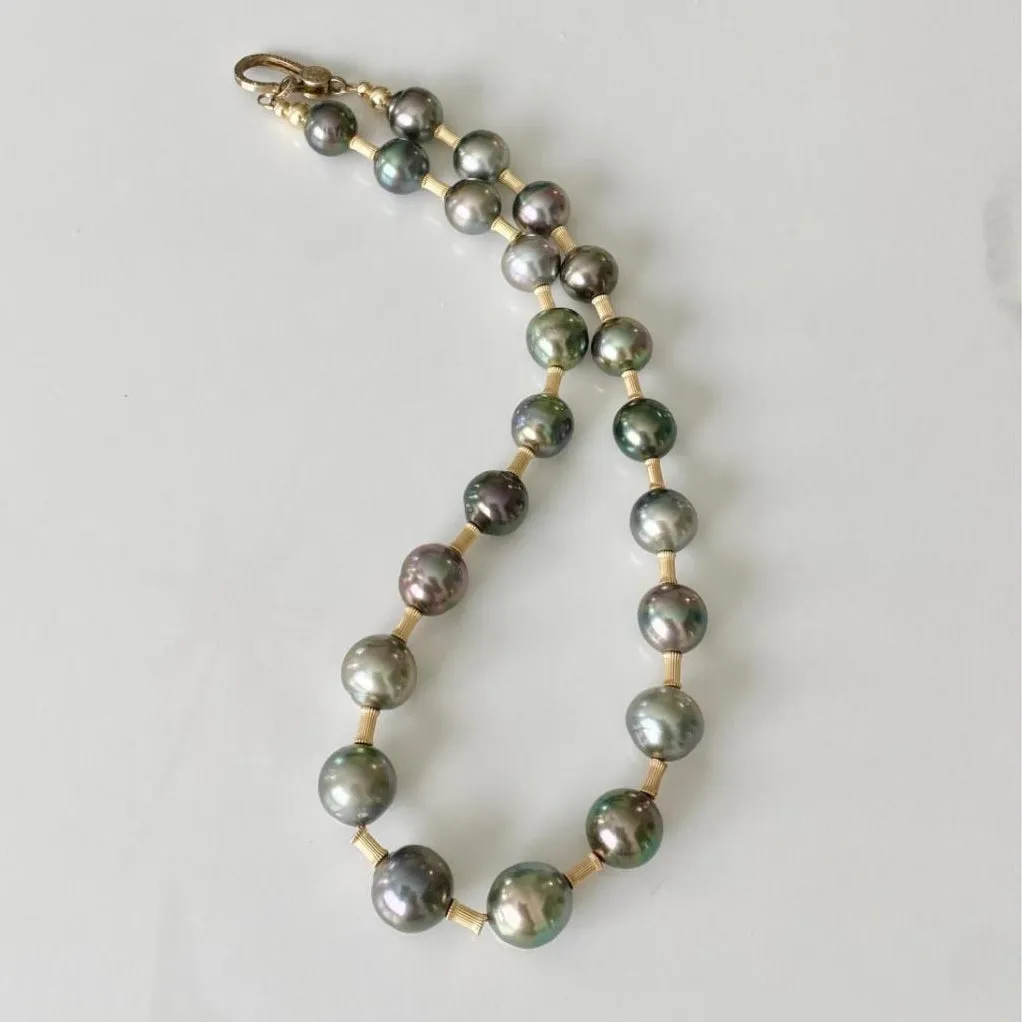 Tahitian Pearl Necklace - Peacock