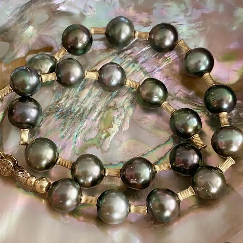 Tahitian Pearl Necklace - Peacock