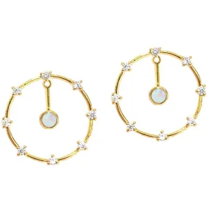 TAI GOLD CIRCLE CZ WITH OPAL CENTER