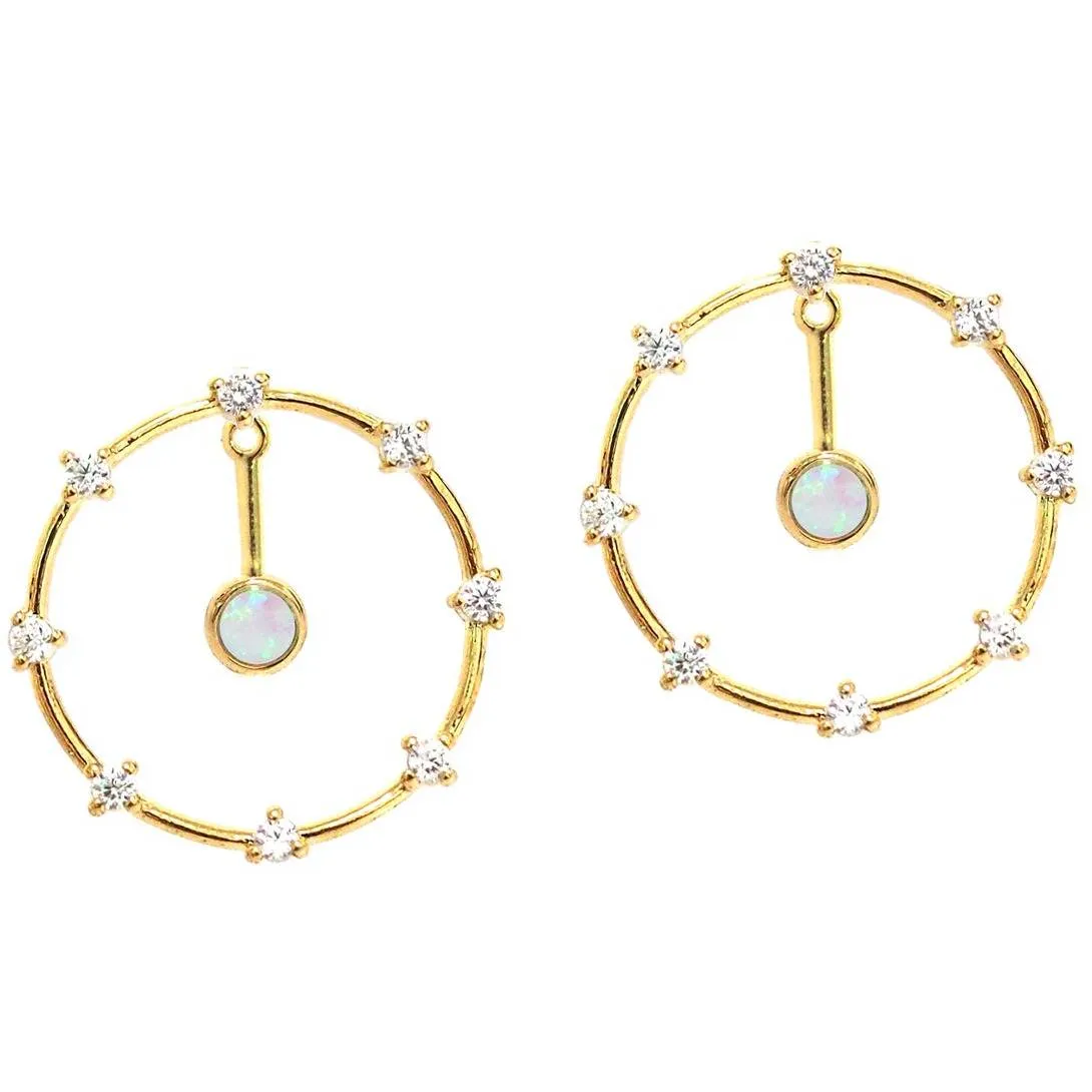 TAI GOLD CIRCLE CZ WITH OPAL CENTER
