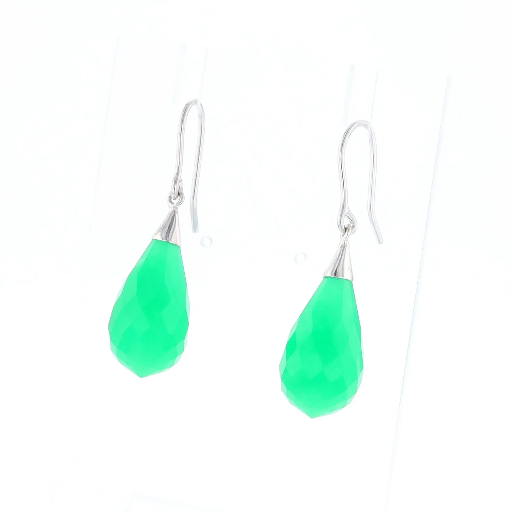 Teardrop Green Briolette Earrings