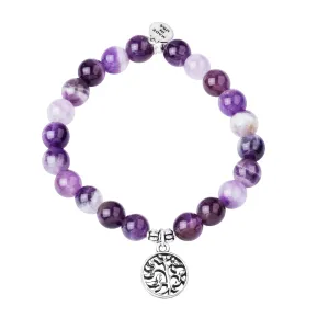 Tree of Life | Stone Beaded Charm Bracelet | Amethyst