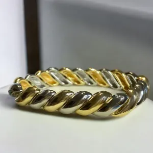Twisted Bracelet with Two Tone or Silver