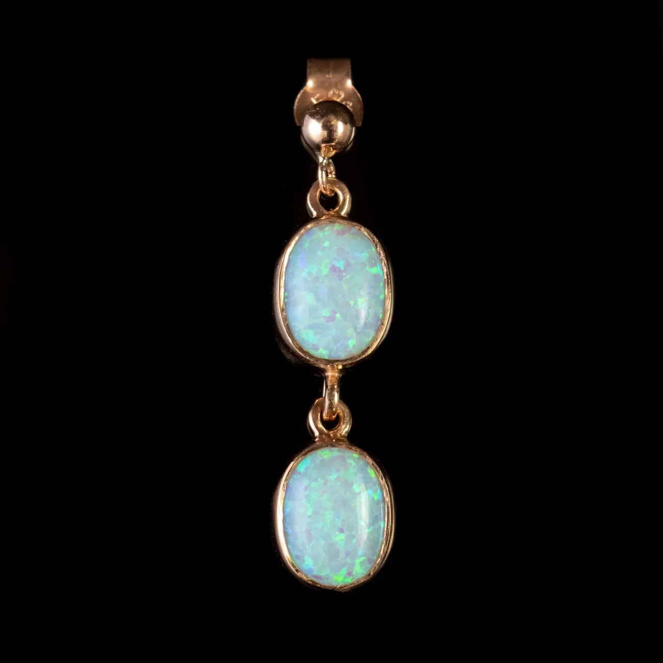 Victorian Style Opal Drop Earrings 9Ct Rose Gold