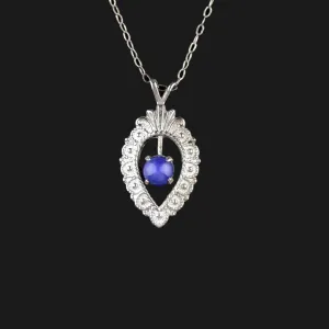 Vintage Sterling Silver Lindy Star Sapphire Necklace