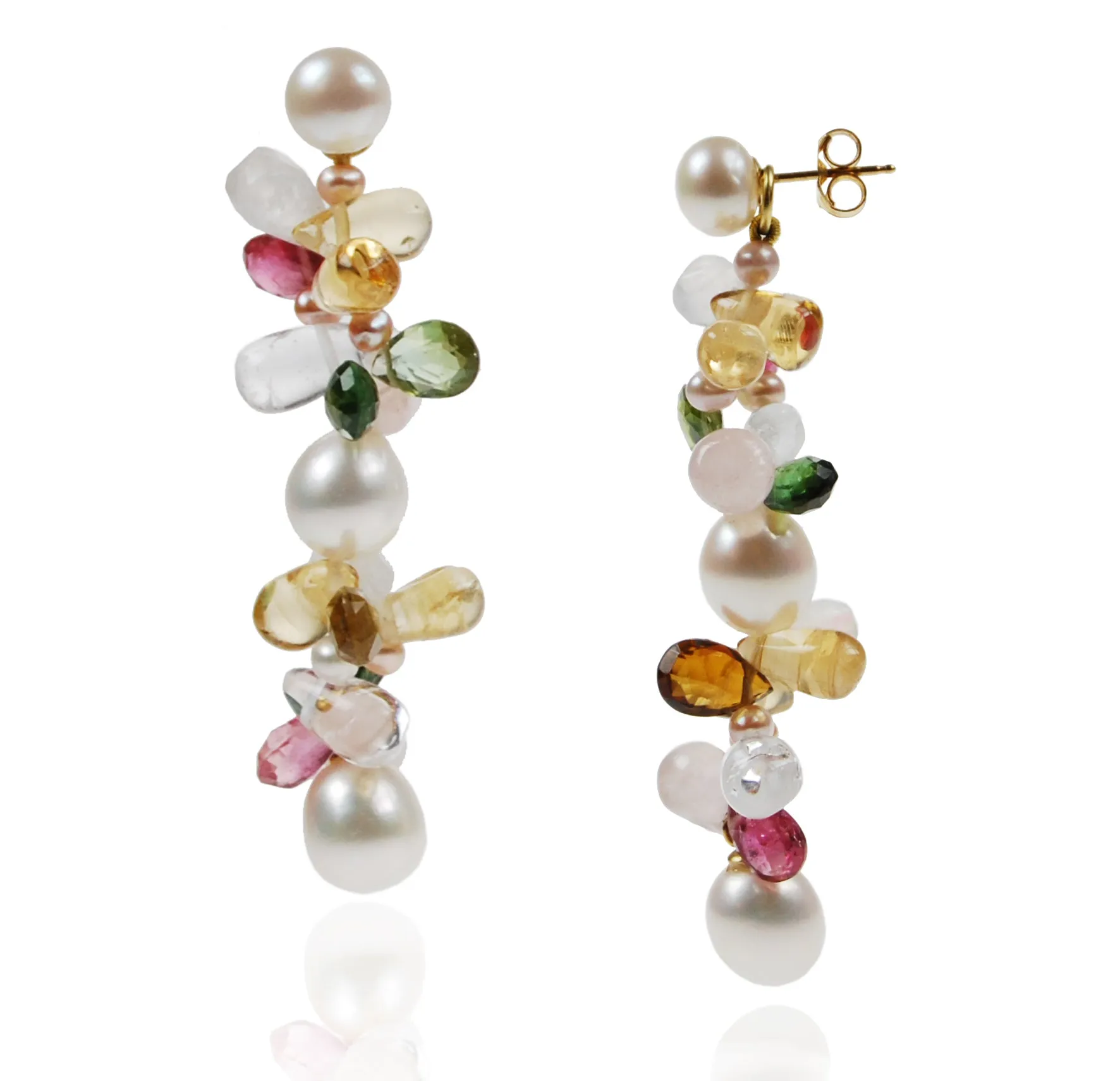 White Freshwater Pearl 'Tutti Frutti' Earrings