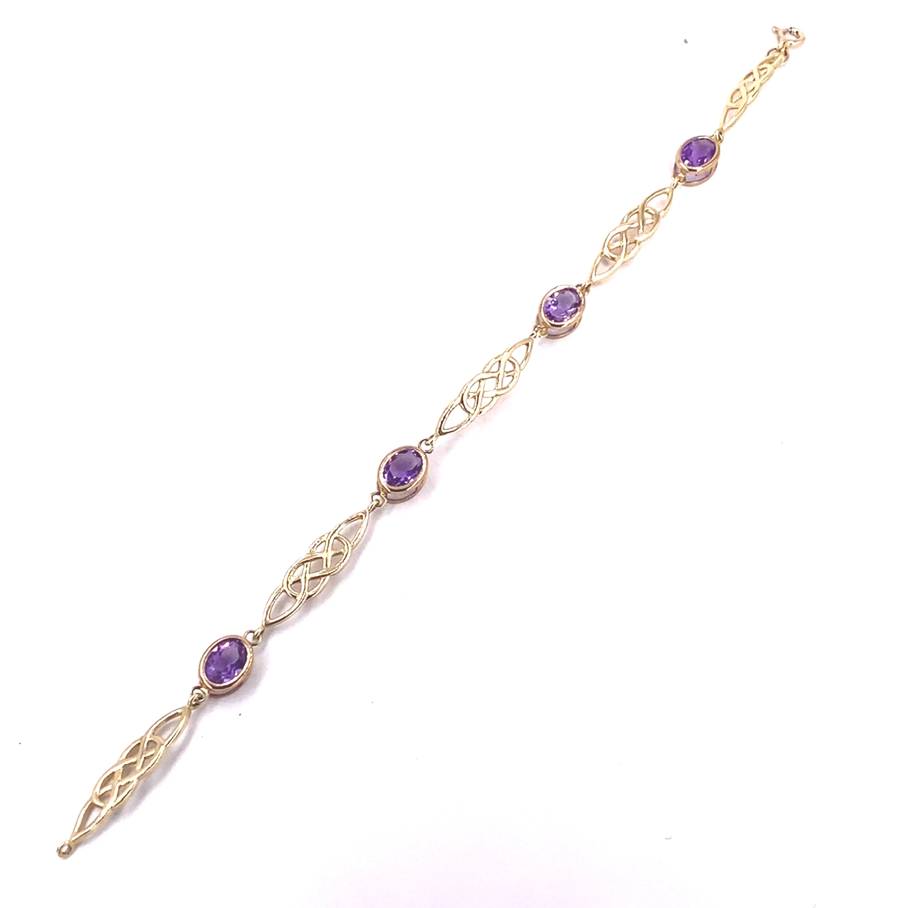 Women’s 9ct Yellow Gold Amethyst Bracelet and Earring Set