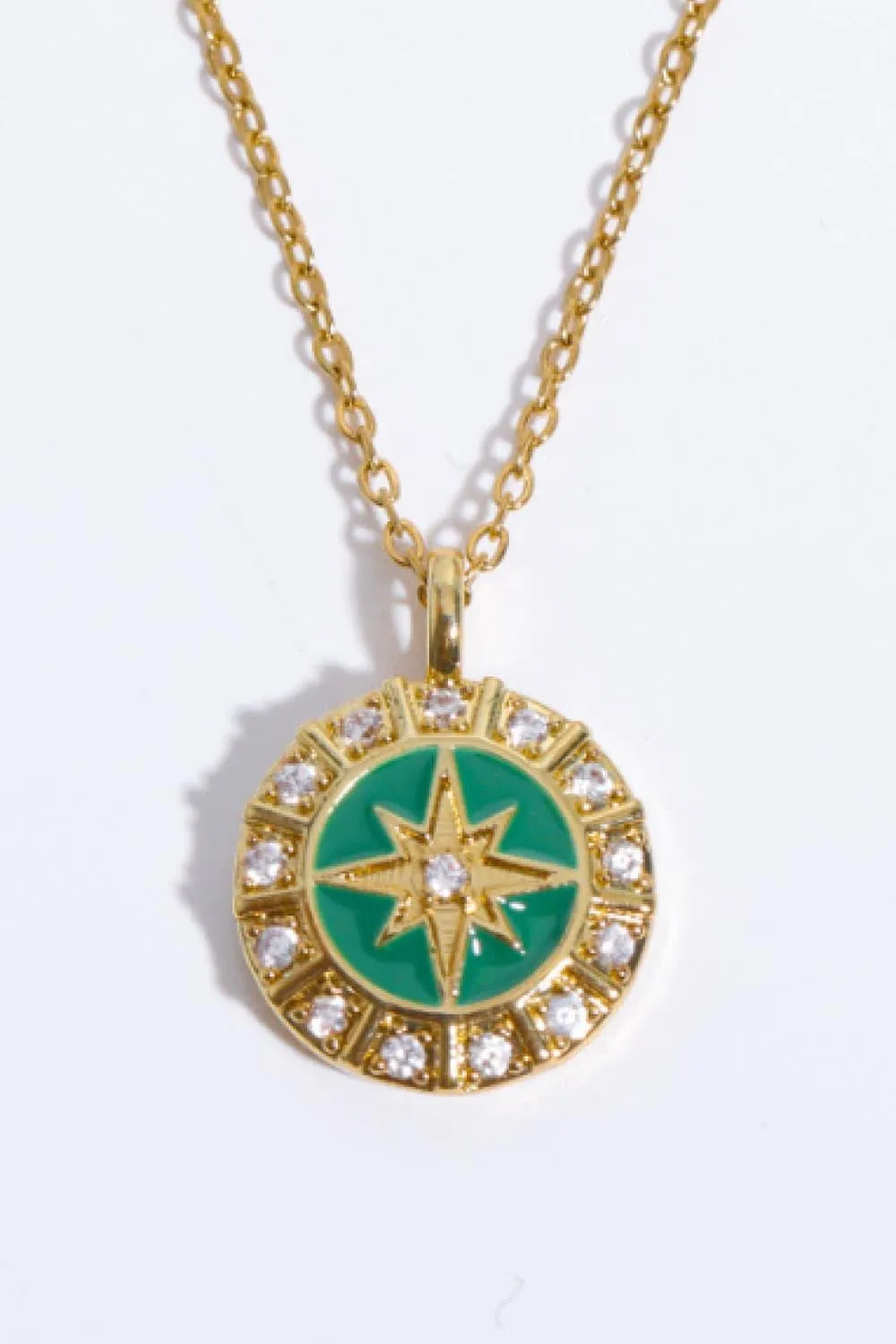 Zircon Decor North Star Pendant Copper Necklace