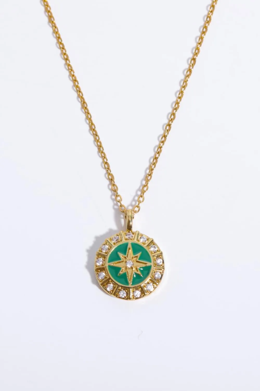 Zircon Decor North Star Pendant Copper Necklace